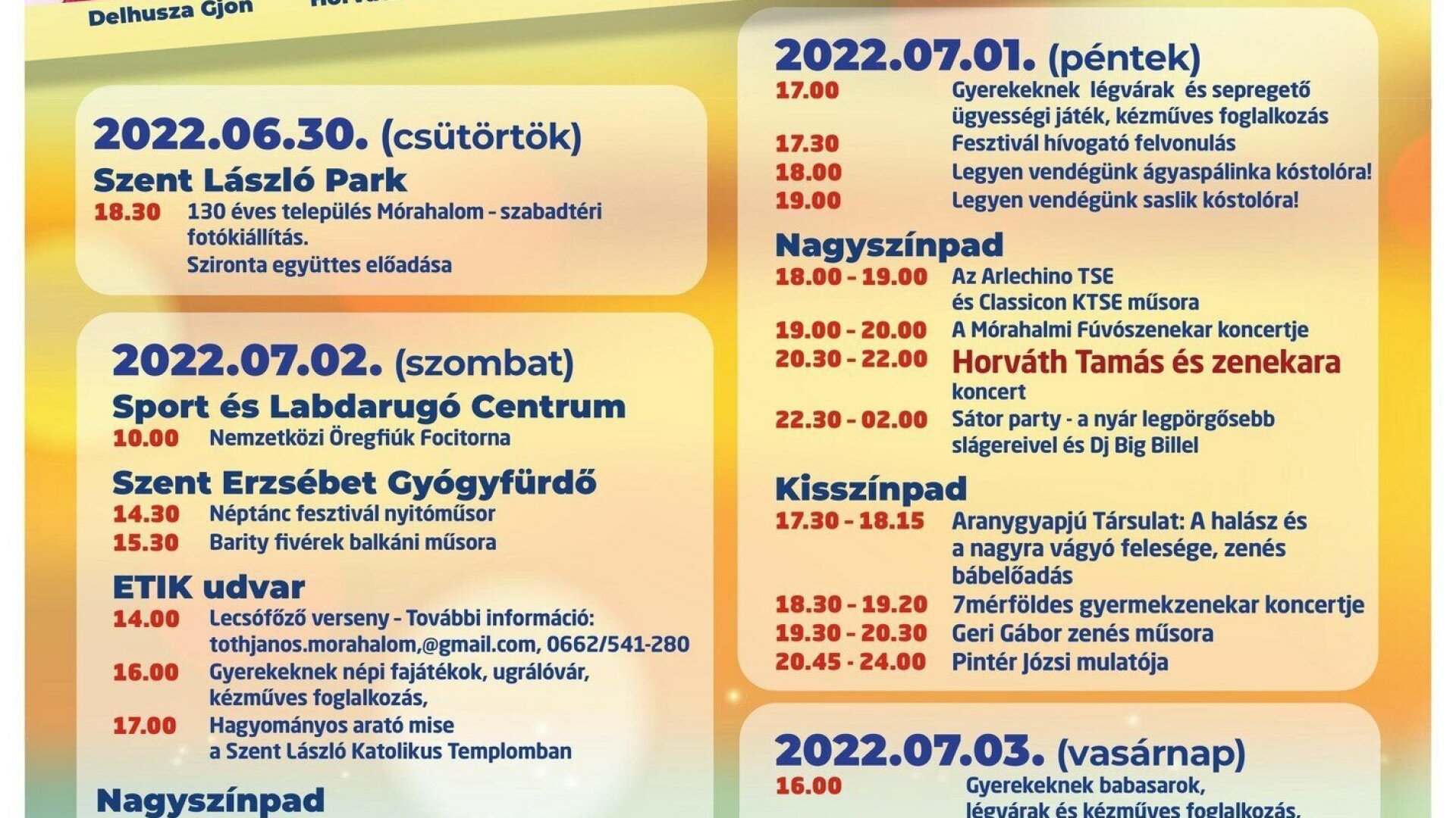 XVIII Homokháti Sokadalom Programok Turisztika Mórahalom