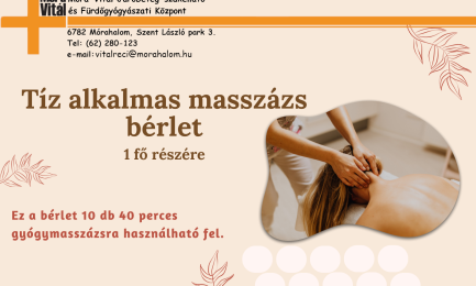 Masszázs bérlet - 40 perc - 10 alkalom